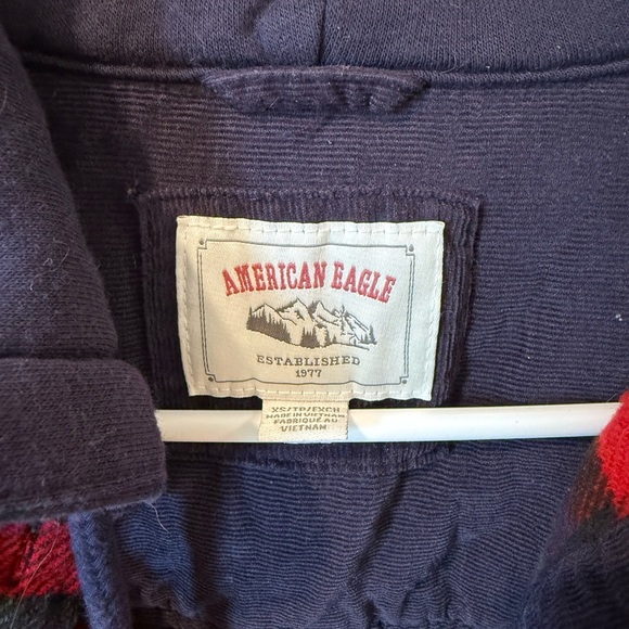 American Eagle Outfitters Red and Blue Plaid Shirt - Picture 2 of 4